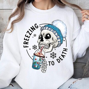 Winter Sweatshirt, Skeleton Long Slevee Shirt, Family Winter Sweater, Cute Snowman Hoodie, Christmas Hoodie, Holiday Tee, Christmas Crewneck