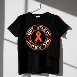 Kidney Cancer Awareness Shirt, Orange Ribbon T-Shirt, Leukemia Cancer Gift, Cancer Support Shirt, Family Warrior Tshirt, Cancer Patient Gift