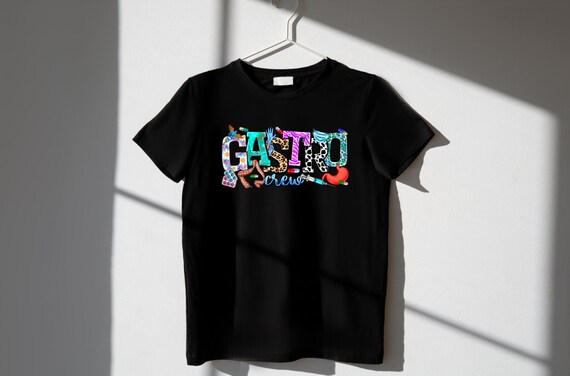 Leopard Lettering Gastro Crew Shirt, Gastro Crew Shirt, Gastroenterology Shirt, Anatomical Gastro Tee, Vintage Nurse Shirt