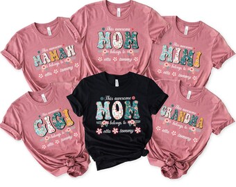 Floral Custom Mama With Kids Name Shirt, Custom Gigi Shirt, Custom Grandma With Grandkids Name Shirt, Floral Personalized Gift Shirt