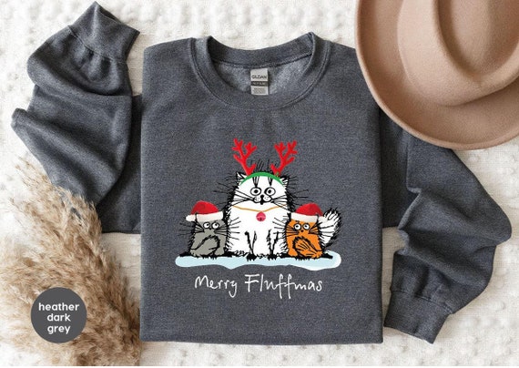 Merry Fluffmas Cats With Santa Hat Merry Christmas Gifts T-Shirt Merry Fluffmas Cats With Santa Hat Merry Christmas Gifts T-Shirt