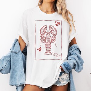 Comfort Colors I&#39;m Just Here For the Claws Lobster T-Shirt, Coastal Graphic Tee, Lobster Gift For Women, Trendy Coastal Tee, Nautical Shirt