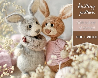 Bunny knitting pattern, amigurumi bunny, plush bunny pattern, crochet bunny patterncrochet, knitted animals, amigurumi pattern