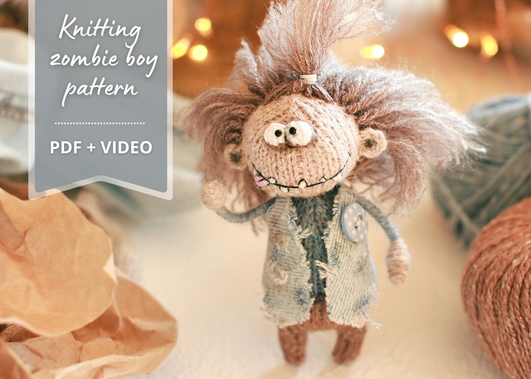 Zombie Knitting Pattern Amigurumi Monster Plush Zombie Etsy