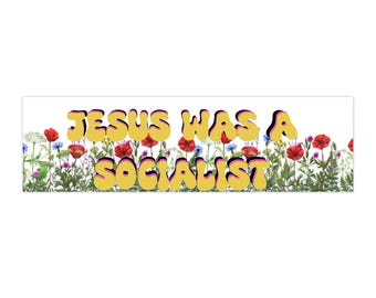 Färgglada bildekaler med texten Jesus var socialist, roliga bildekaler, politiska klistermärken, presentidéer, naturinspirerade biltillbehör