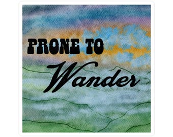 Adesivos de vinil recortados individualmente "Prone to Wander" - Adesivo de aventura, decalque para laptop, decoração de viagem, arte para viajantes, presente para viajantes