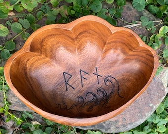 Norse Sea Goddess Ran sea shell hand-burned offering bowl
