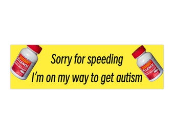 A caminho de pegar um adesivo de para-choque para autismo | Adesivo de para-choque de humor liberal democrata de esquerda FDT RFK Jr.