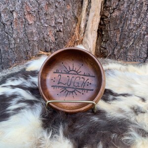 LUGH Celtic god offering bowl | hand burned wooden bowl