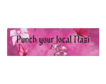 Dê um soco no seu nazista local, decoração de carro, humor político, presentes de protesto, acessórios engraçados para veículos