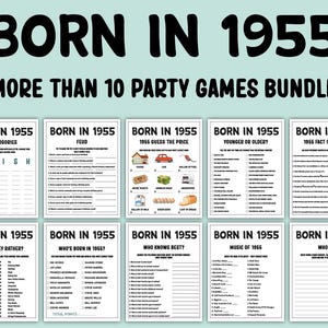 70er Geburtstag Party Spiele Bundle | Geboren 1955 Spiele | 70er Geburtstagsspiele | Moderne Geburtstagsspiele für Erwachsene | Familien Spiel