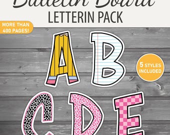 Printable Bulletin Board Letters: Classroom Decor - Back to School Theme (Digital Download)