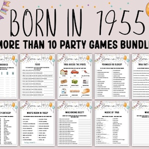 70er Geburtstag Party Spiele Bundle | Geboren 1955 Spiele | 70er Geburtstagsspiele | Moderne Geburtstagsspiele für Erwachsene | Familien Spiel