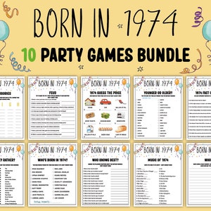 50th Birthday Party Games Bundle Born in 1974 Games 50th Birthday Games ...