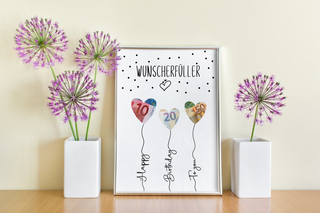 Geldgeschenk Geburtstag Luftballons Wunscherfüller Poster