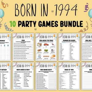 30th Birthday Party Games Bundle Born in 1994 Games 30th Birthday Games ...