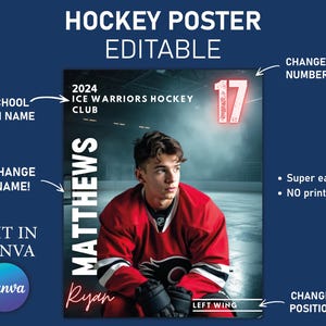 Modèle Canva affiche de hockey, affiche de sport pour seniors, compagnon de mémoire, bannière de hockey, affiches de sports d'équipe sur toile, arrière-plan des retrouvailles.