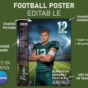 Modelo de pôster de futebol no Canva, crie seu próprio pôster esportivo personalizado para a terceira idade, pôsteres de esportes coletivos no Canva, Memory Mate, banner de futebol.