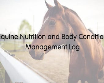 Journal de gestion de la nutrition équine et de la condition physique