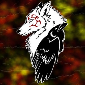 Wolf and Raven Vinyl Decal