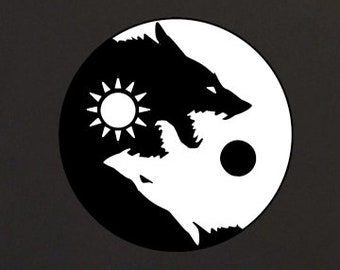 Hati and Skoll Yin Yang Vinyl Decal