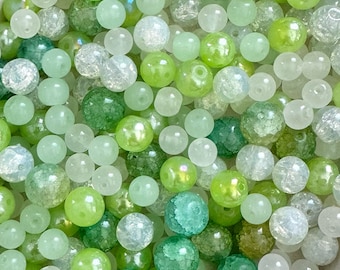 100g borrade glaspärlsoppa: Blandade färger gör-det-själv-pärlor