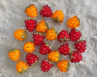 5/10pcs Fruit Beads for Jewellery Making | Berry shaped Glass Novelty Beads | UK Seller