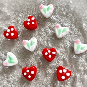 Handmade Heart Shape Glass Drilled Bead |