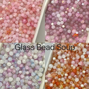 100g Drilled Glass Bead Soup | Mixed Colour and Mixed Size Bead Soup | High Quality Bead Soup