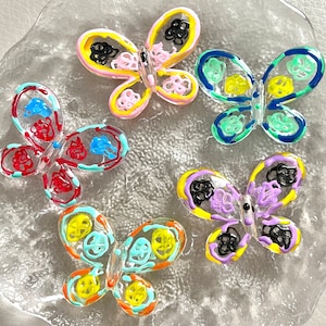 Acrylic Butterfly Craft Beads: Colorful Drilled Charms (43x32mm)