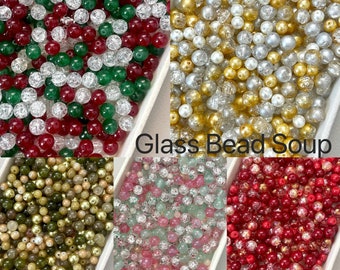 100g High Quality Drilled Glass Bead Soup | Mixed Colour and Mixed Size Bead Soup | Perfect for making friendship bracelets