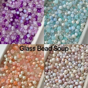 100g Drilled Glass Bead Soup | Mixed Colour and Mixed Size Bead Soup | High Quality Bead Soup |