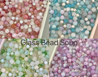 100g gebohrte Glasperlensuppe | Gemischte Farbe und gemischte Größe Perlensuppe | Hochwertige Perlensuppe | Perfekt zur Herstellung von Freundschaftsbändern
