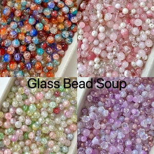 100 g de soupe aux perles de verre | Soupe aux perles de couleurs et de tailles variées | Soupe aux perles de haute qualité |