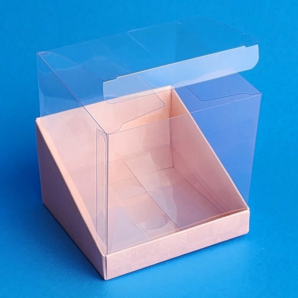 Cubed Top Gift box 3x3x3" 5-pack or 10-pack with Pearl Ivory or Pearl Peach bottom, Free Shipping, 2-Pc Favor boxes, candy box, craft boxes