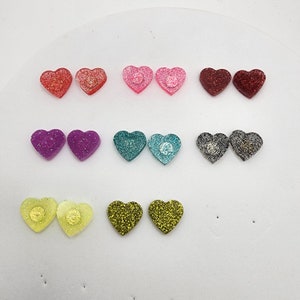 Heart Stud Earrings - Tiny, Handmade, Minimalist Jewelry for Valentine&#39;s Day, Birthday Gift - Gifts for Her, Mom, Girls, Girlfriend