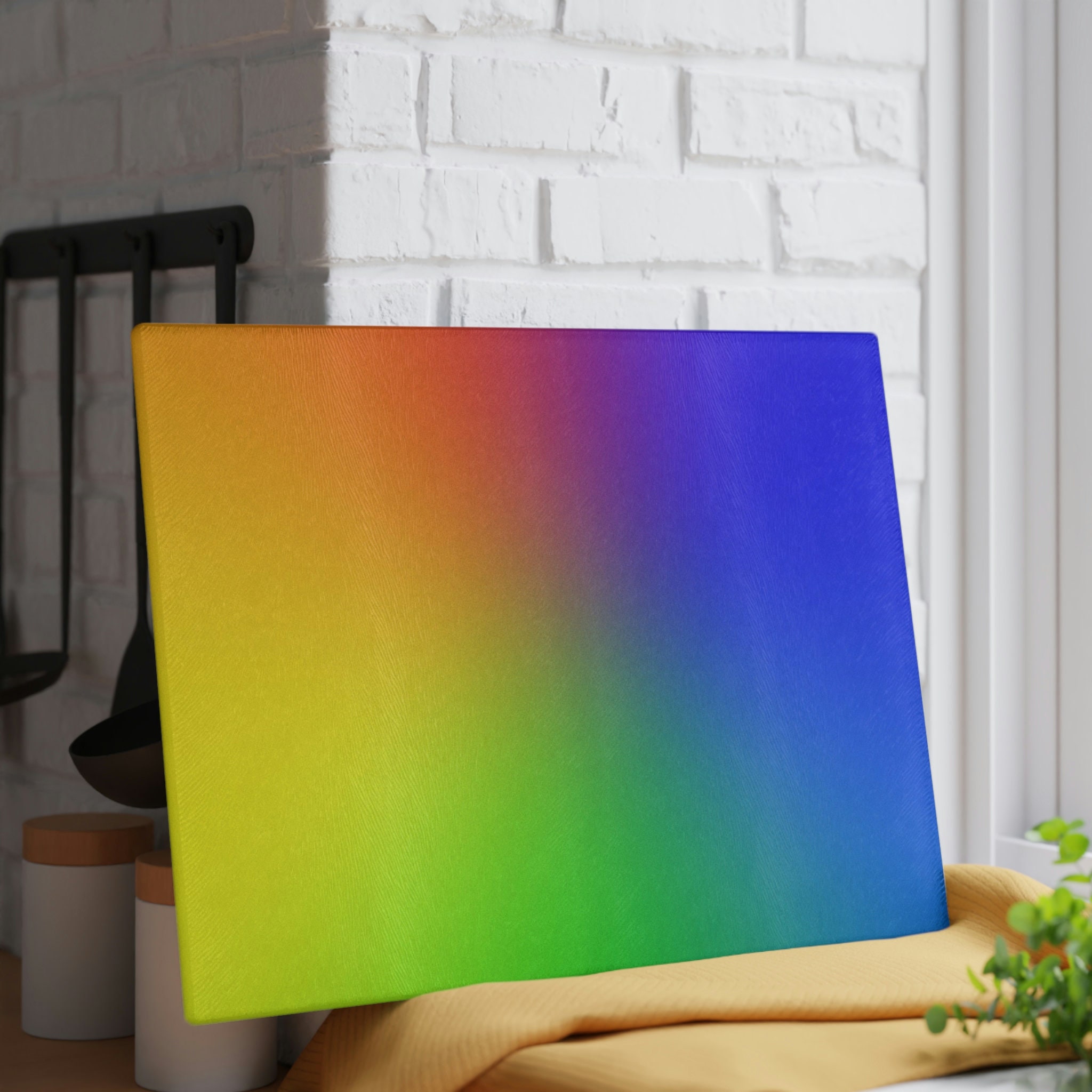 Rainbow Tempered Glass Cutting Board