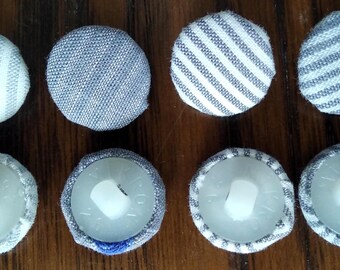 Checks Fabric Buttons 16mm (8 buttons) Craft supply