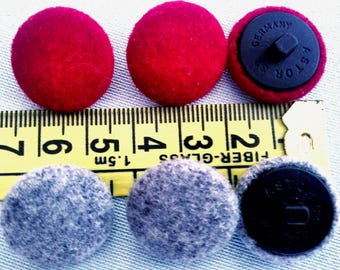 Wool Fabric covered Buttons 19mm (6-24pcs) Vintage clothing