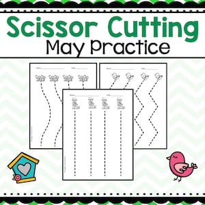 64 page May Scissor Skill, Cutting Practice, Fine Motor Practice PreK