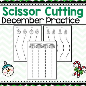 64 page Holiday Scissor Skill, Cutting Practice, Fine Motor Practice PreK