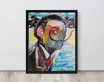 Retrato de Salvador Dalí, Pintura de Salvador Dalí, Arte de Salvador Dalí, Póster de Salvador Dalí, Grabados de Salvador Dalí, Arte abstracto,