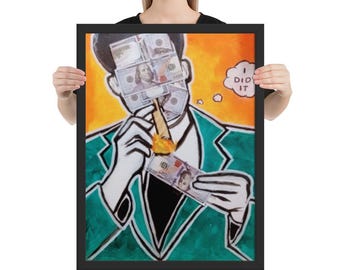 18x24 Successful Painting, Success Money Painting, Successful Business Man Painting, Richie Rich Painting, Monopoly Man Art Scrooge Mc Duck