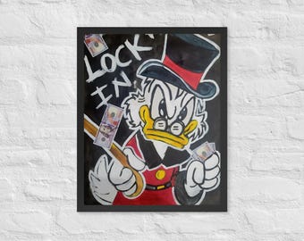 Scrooge McDuck, Poster, Scrooge Money, Painting, Scrooge McDuck, Art Print, Scrooge Money, Painting, Poster, Framed Poster
