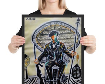 Huey P Newton, Poster, Huey P Newton, Painting, Huey P Newton, Art Print, Black Panthers, Painting, Poster, Framed Poster