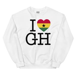 I Love Ghana Pullover Hoodie Sweatshirt, Ghana Sweatshirt, Ghana Shirt, Ghana Travel Gift, Unisex Hoodie Sweater Unisex Hoodie Sweatshirt