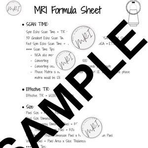 MRI Formula Sheet