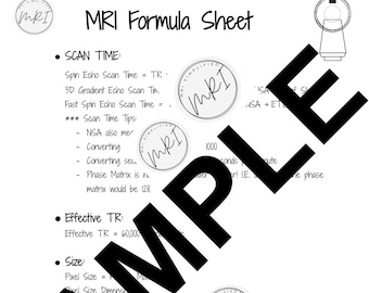 MRI Formula Sheet