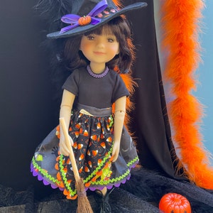 Where the Wild Things Are Wild Witch Outfit Skirt, Top, Hat, Besom (broom), and Boots for Ruby Red Fashion Friends