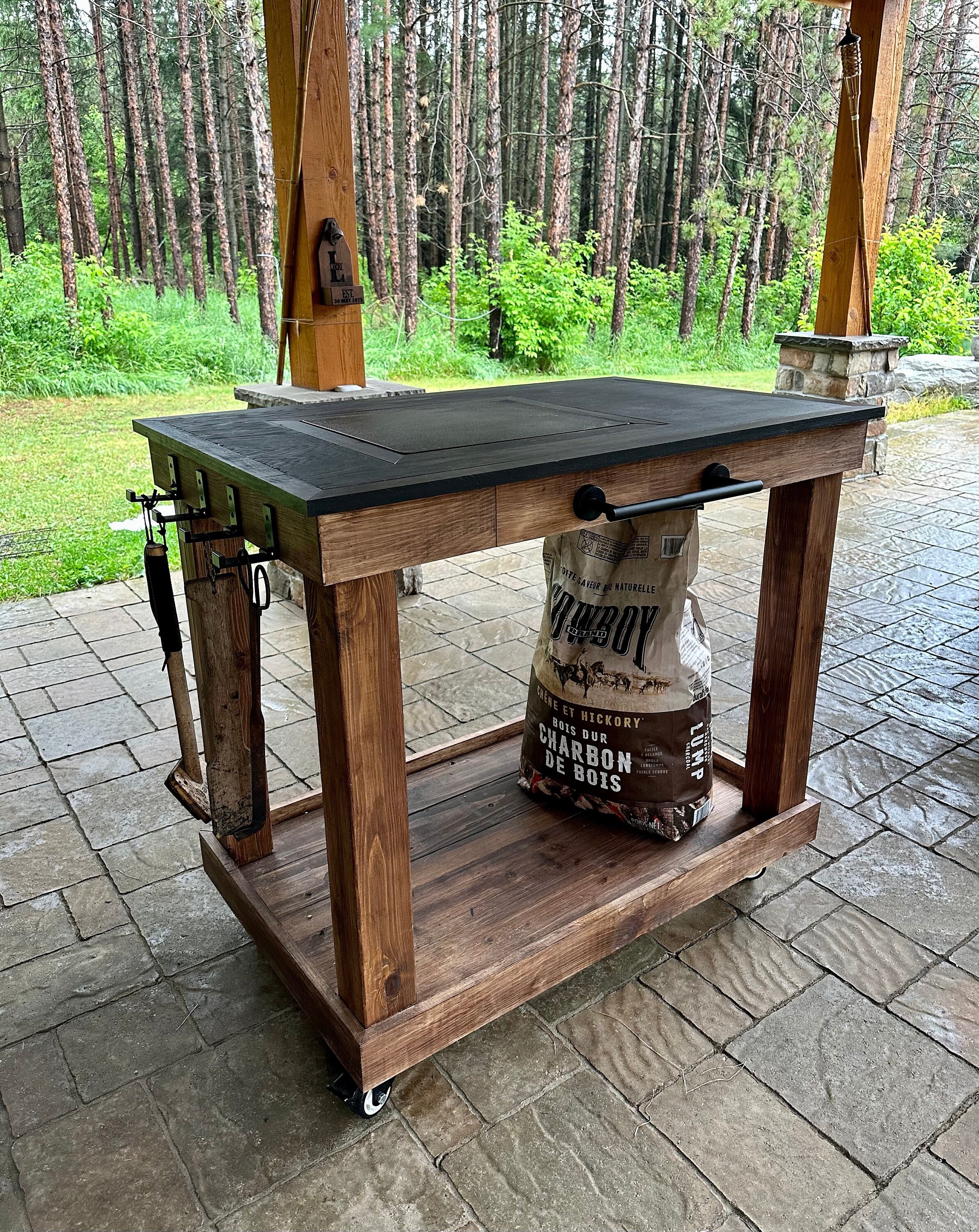 BBQ Grill Cart Table 